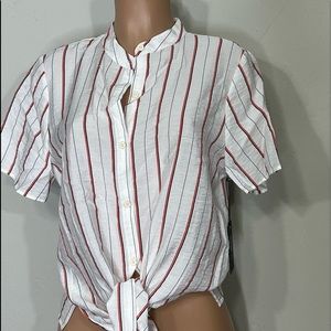 NEW WITH TAGS Vince Camuto striped tie front top